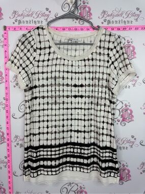 Rose & Olive Black and White Grid Tie-Dye Short Sleeve Tee
